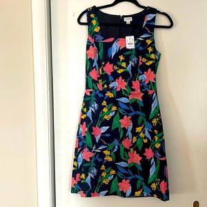 J. Crew Square Neck Floral Dress Sz 2